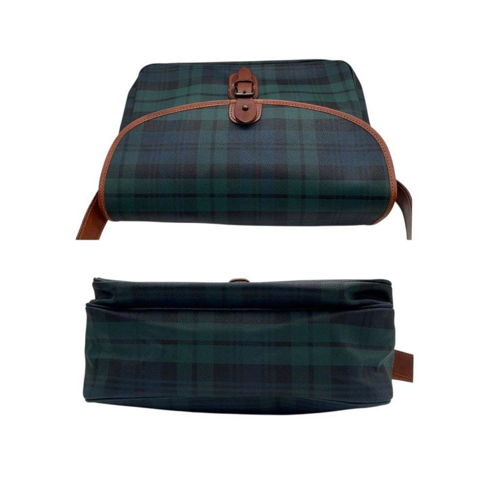 POLO RALPH LAUREN Shoulder Bag, Green Tartan Check Leather with Logo Plate an... - Picture 5 of 10